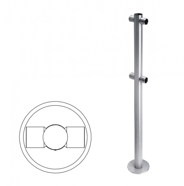 Стойка ограждения с муфтами Praktika Стойка ограждения двухсторонняя (l-образная)