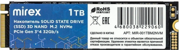 Накопитель SSD 1Tb Mirex (13640-001TBM2NVM)