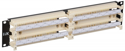 Кросс-панель ITK, 19", 2HU, 200x110, универсальный, цвет: слоновая кость, модули в комплекте, (CP200-2U110)