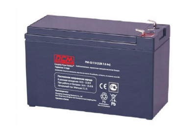 Аккумулятор для ИБП Powercom, 99х65х151 мм (ВхШхГ),  свинцово-кислотные,  12V/7 Ач, цвет: чёрный, (PM-12-7.0)
