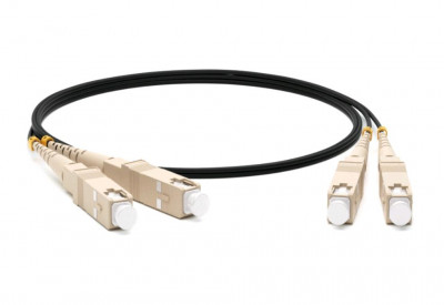 Коммутационный шнур оптический Hyperline, Duplex SC/SC, OM2 50/125, LSZH, Ø 2мм, 50м, цвет: чёрный, (FC-D2-50-SC/PR-SC/PR-H-50M-LSZH-BK)