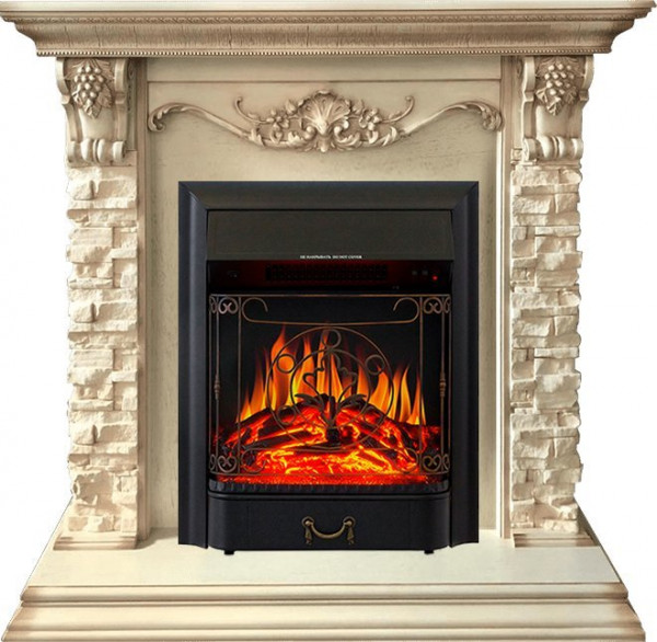 Электрокамин с классическим очагом 2D Royal Flame Adriana c очагом Majestic FX Brass/Black
