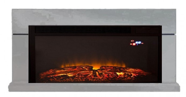 Электрокамин с широким очагом 2D InterFlame Гранд (графит) с очагом Foton 23