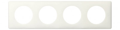 Рамка Legrand Celiane, 4 поста, 303х82х8,5 мм (ВхШхГ), плоская, универсальная, цвет: белый глянец (LEG.066634)