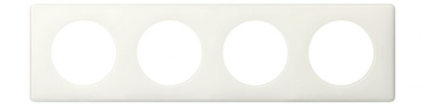Рамка Legrand Celiane, 4 поста, 303х82х8,5 мм (ВхШхГ), плоская, универсальная, цвет: белый глянец (LEG.066634)