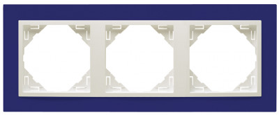 Рамка Efapel Logus90, 3 поста, плоская, универсальная, цвет: синий/лёд, линейка "Анимато" (90930 TZG)