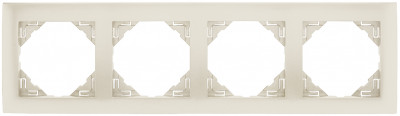 Рамка Efapel Logus90, 4 поста, плоская, универсальная, цвет: жемчуг, линейка "Акварель" (90940 TPE)