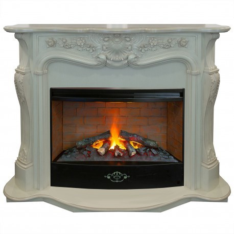 Электрокамин с широким очагом 3D Real-Flame Ellada 33 WT с очагом 3D Firestar 33