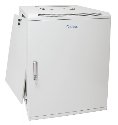 Шкаф телекоммуникационный настенный Cabeus SH-05F, 19", 18U, 901х600х450 мм (ВхШхГ), дверь: металл, боковая панель: сплошная съемная, разборный, цвет: серый, (съемная панель для крепления шкафа к стене)
