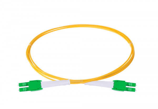 Коммутационный шнур оптический Eurolan HD Tight Buffer, Duplex LC/LC (APC/APC), OS2 9/125, LSZH (нг(A)-HF), 1м, цвет: жёлтый, (41B-S2-LC-LC-01-AA)