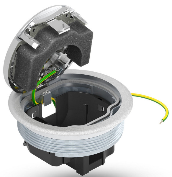 Люк напольный BETTERMANN, хром, тип: GESRC2, 64х130х130 мм (ВхШхД), глубина установки: 70 мм, в пол