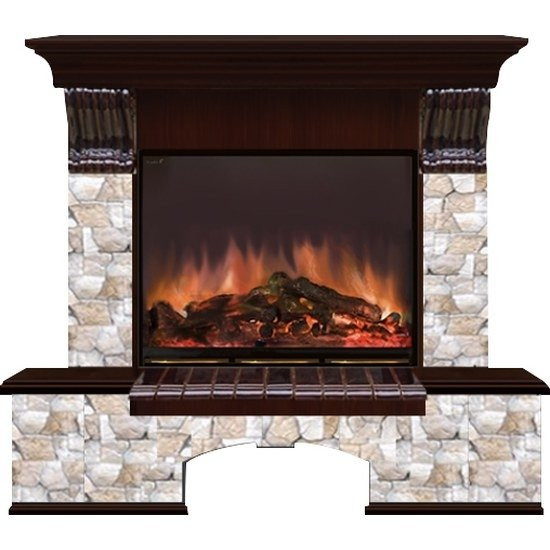 Электрокамин с широким очагом 2D Glenrich Бостон (Arte 23) камень-Арбат/цвет-Дуб 46