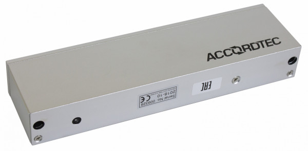 Электромагнитный замок AccordTec, накладной, с планкой, усилие удержания: 500 кг, ML-500A, с индикацией, цвет: серебро, (AT-02375)