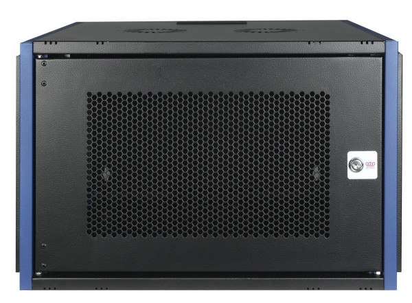 Шкаф телекоммуникационный настенный Datarex, 19", 7U, 268х600х600 мм (ВхШхГ), дверь: перфорация, боковая панель: сплошная съемная, разборный, цвет: чёрный