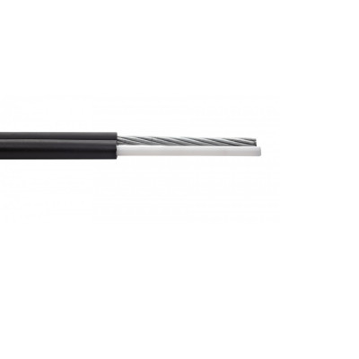 Кабель волоконно-оптический Eurolan L04 Central Tube,  24хОВ, OM2 50/125, PE, Ø 7мм, снаружи зданий для подвеса, бронированный, с тросом, цвет: чёрный