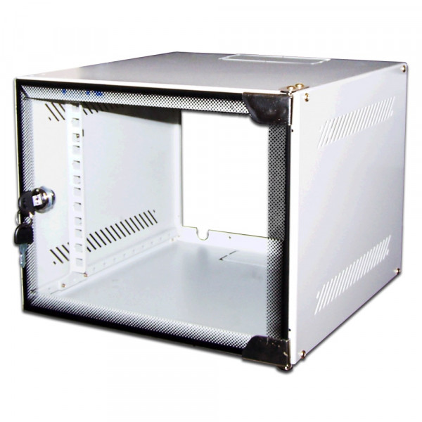 Шкаф телекоммуникационный настенный TWT Lite, 10", 9U, 501х300х310 мм (ВхШхГ), дверь: стекло, боковая панель: сплошная съемная, откидной, цвет: серый