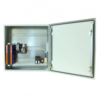 Шкаф уличный всепогодный укомплектованный настенный OSNOVO, IP66, корпус: сталь листовая, 600х600х210 мм (ВхШхГ), цвет: серый, (с резервным питанием), с нагревом, без охлаждения