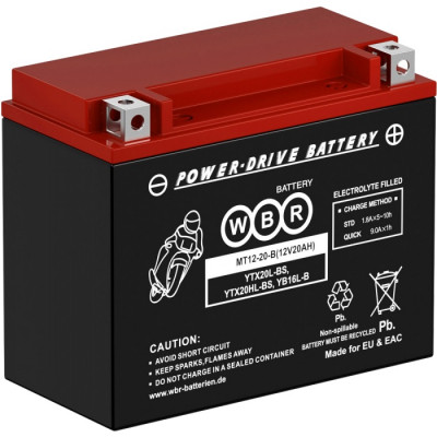 Аккумулятор для ИБП WBR MT, 155х87х175 мм (ВхШхГ),  необслуживаемый свинцово-кислотный,  12V/20 Ач, (MT12-20-B)