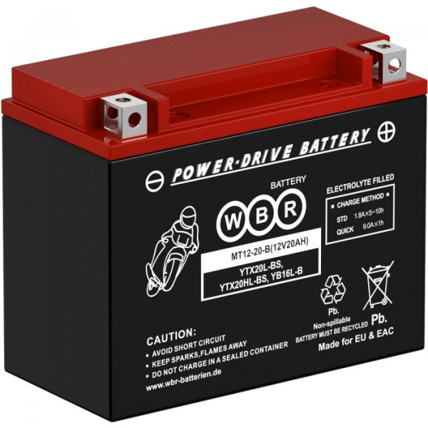 Аккумулятор для ИБП WBR MT, 155х87х175 мм (ВхШхГ),  необслуживаемый свинцово-кислотный,  12V/20 Ач, (MT12-20-B)