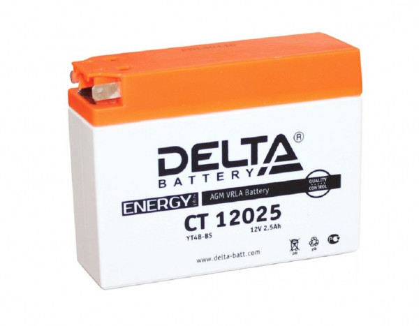 Аккумулятор для ИБП Delta Battery CT, 87х39х114 мм (ВхШхГ),  необслуживаемый свинцово-кислотный,  12V/2,5 Ач, (CT 12025)