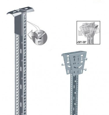 Кронштейн Cablofil, потолочн. наклонн., для монтажа всех типов лотков, трапециевидный, 54х119х132 (ШхВхД), сталь, покрытие: м. Сендзимира