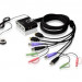 Переключатель KVM Aten, Petite, портов: 2, 27х82х67 мм (ВхШхГ), USB, цвет: чёрный