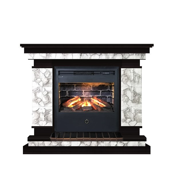 Электрокамин с широким очагом 3D Glenrich Лорд Samba 3D камень-Карелия/цвет-Венге