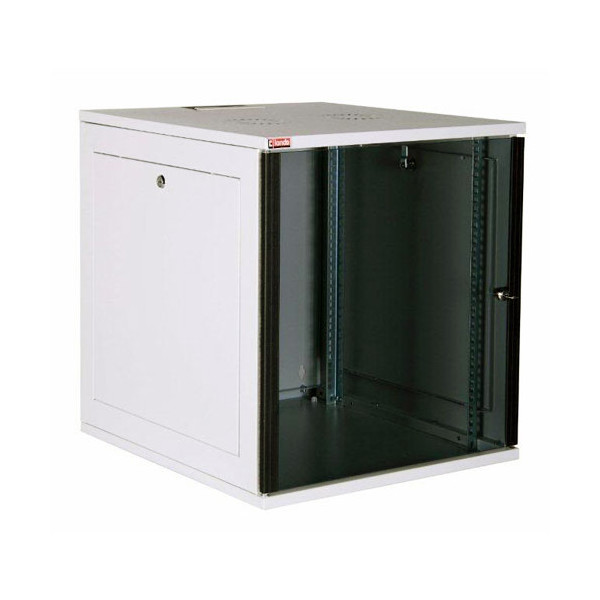 Шкаф телекоммуникационный настенный Lande EURObox, 19", 7U, 373х540х600 мм (ВхШхГ), дверь: стекло, боковая панель: сплошная съемная, цвет: серый