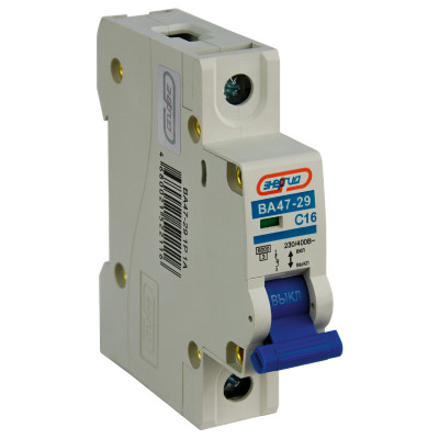Автоматический выключатель Энергия ВА47-29, 1 модуль, C класс, 1P, 16А, 6кА, (Е0301-0106)