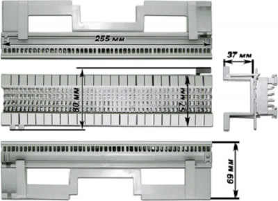 Кросс-панель Lanmaster, настенная, 1HU, 50x66, кат. 5е, универсальная, неэкр., цвет: чёрный, с модулями, (LAN-WS66-50FT)