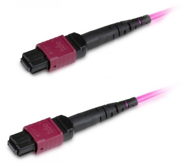 Коммутационный шнур оптический Hyperline, MPO/MPO, OM4 50/125, LSZH, Ø 2мм, 10м, цвет: маджента, (FHD-MC3-504-MPOF12/PS-MPOF12/PS-B-10M-LSZH-MG)