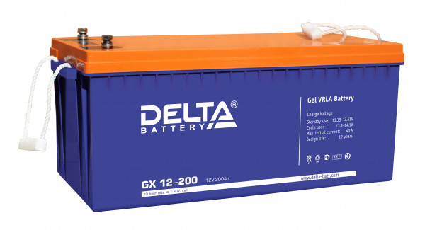 Аккумулятор для ИБП Delta Battery GX, 227х238х522 мм (ВхШхГ),  необслуживаемый электролитный,  12V/200 Ач, цвет: синий, (GX 12-200)