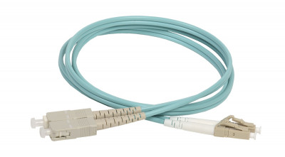 Коммутационный шнур оптический ITK, Duplex SC/LC (UPC/UPC), OM3 50/125, LSZH, 2м, цвет: голубой, (FPC5003-LCU-SCU-C2L-2M)