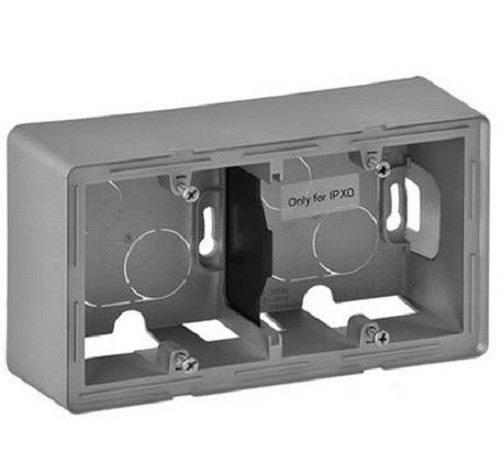 Коробка открытого монтажа Legrand Valena Life, внешняя, 89х160х44,8 мм (ВхШхГ), с крепежными винтами, 2 модуля, цвет: алюминий