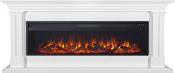 Линейный электрокамин Royal Flame Lyon 60 (белый) с очагом Vision 60 LED
