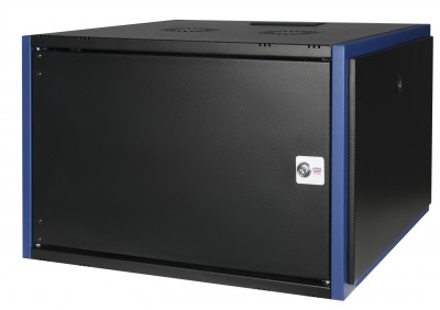 Шкаф телекоммуникационный настенный Datarex, 19", 7U, 268х600х600 мм (ВхШхГ), дверь: металл, боковая панель: сплошная съемная, разборный, цвет: чёрный