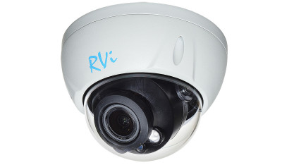 Аналоговая видеокамера RVI, купольная, универсальная, 2Мп, 1/2,7’, 1920х1080, 25к/с, ИК, AHD; CVBS; CVI; TVI, об-в:2,7-12мм, белый, RVi-1ACD202M (2.7-12) white