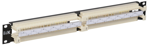 Кросс-панель ITK, 19", 1HU, 100x110, универсальный, цвет: слоновая кость, модули в комплекте, (CP100-1U110)