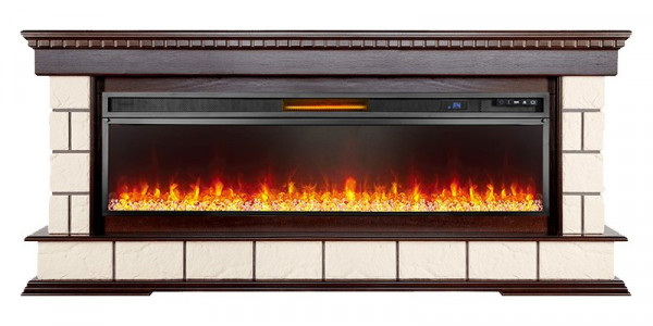 Линейный электрокамин Royal Flame Shateau 60 (темный дуб) с очагом Vision 60 LED