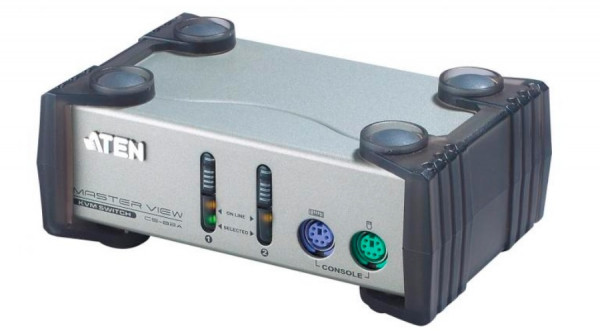 Переключатель KVM Aten, Altusen, портов: 2 х VGA D-SUB (HDB-15), 55х87х140 мм (ВхШхГ), PS/2, цвет: металл