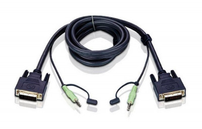 Шнур ввода/вывода Aten, DVI-D, 1.8 м, одноканальный разъём, (2L-7D02V)