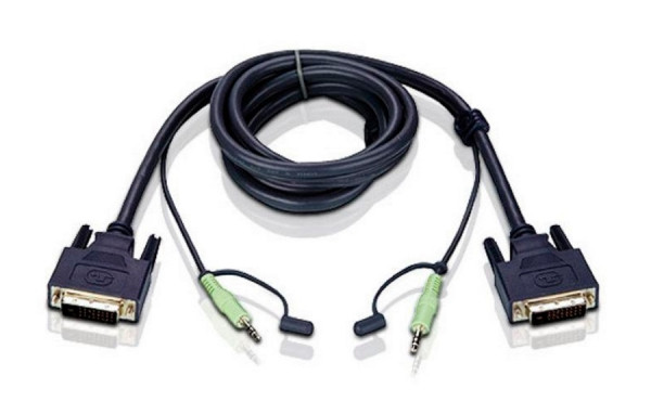 Шнур ввода/вывода Aten, DVI-D, 1.8 м, одноканальный разъём, (2L-7D02V)