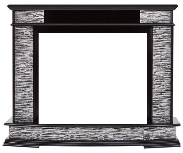 Широкий портал Firelight Scala 30 камень сланец скалистый серый, шпон венге