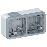 Коробка открытого монтажа Legrand Plexo, 2 поста, плоская, горизонтальная, цвет: серый (LEG.069672)