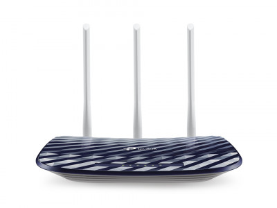 Маршрутизатор TP-Link, портов: 5, LAN: 4, WAN: 1, скорость мб/с: 733, антенн: 3, USB: Нет, 35х230х144 мм (ВхШхГ), цвет: синий, Archer A2