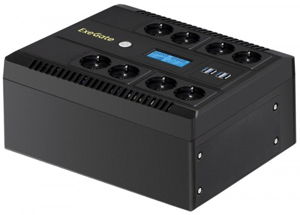 ИБП ExeGate NEO Smart LHB-600.LCD.AVR.8SH.CH.USB