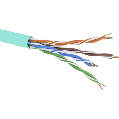 Кабель витая пара DKC, U/UTP, 4 пар., кат. 6A, проводник Ø 0,57мм, AWG23, нг(А)-LS, 1м (катушка 500м), сечение проводника 0,257мм2, тип прокладки: внутри зданий, цвет: аквамарин