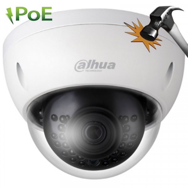 Сетевая IP видеокамера Dahua, купольная, улица, 4 Мп, 1/3’, 2688×1520, 25к/с, ИК-фильтр, цв: 0,31лк, объе-в: 2,8мм, DH-IPC-HDBW1420EP-0280B