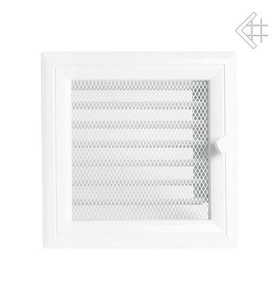 Вентиляционная решетка для камина Kratki 17х17 Оскар белая с жалюзи 17OBX