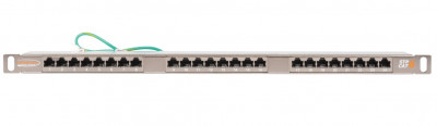 Коммутационная патч-панель Nikomax, 19", 0,5HU, портов: 24хRJ45/8P8C, кат. 6, экр., 19", цвет: металл, (NMC-RP24SE2-HU-MT)